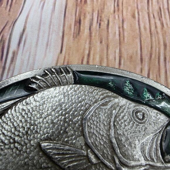 Vintage 1977 Bergamot Brass Works Bass Fish Belt Buckle Made In USA Fishing Gift - Picture 5 of 13